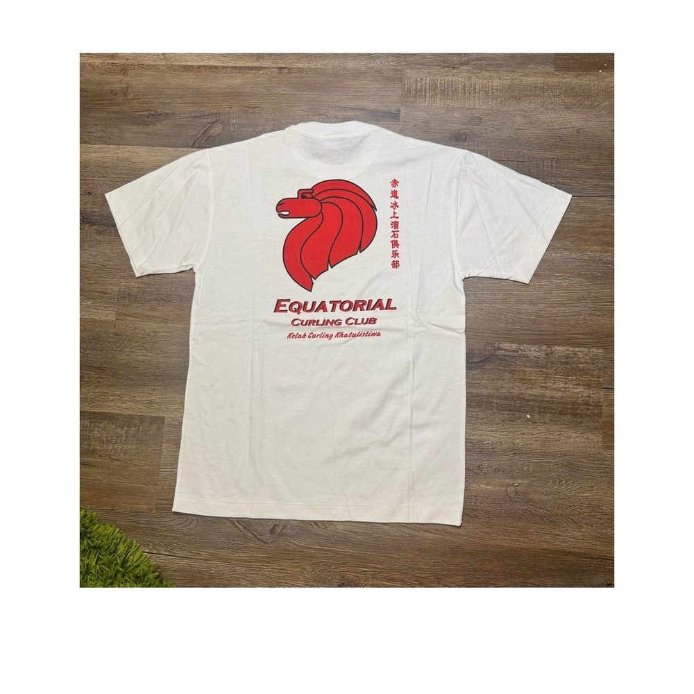 Vintage Equatorial Curling Club Singapore Single Stitch T Shirt White Large‎
